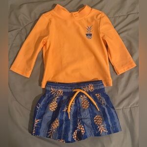 Great Condition! Orange and Blue Boy’s Swim Set, 3 Months